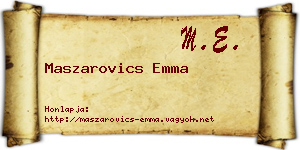 Maszarovics Emma névjegykártya