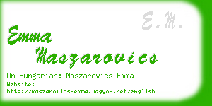 emma maszarovics business card